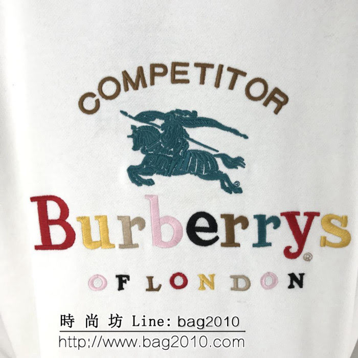 BURBERRY巴寶莉 18FW秋冬新款 彩虹騎士字母刺繡 純棉抓絨衛衣 情侶款 ydi1822